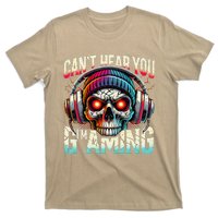 CanT Hear You Gaming Skull Headset Game Lovers Graphic T-Shirt