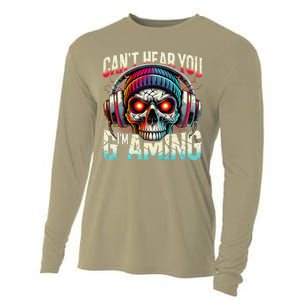 CanT Hear You Gaming Skull Headset Game Lovers Graphic Cooling Performance Long Sleeve Crew