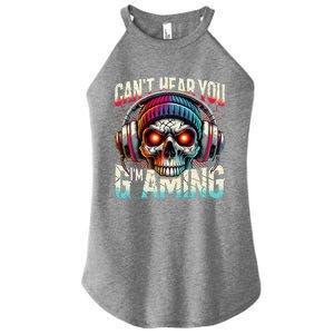 CanT Hear You Gaming Skull Headset Game Lovers Graphic Women's Perfect Tri Rocker Tank