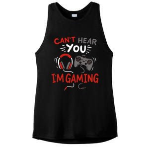 Can't Hear You I'm Gaming Funny Gift For Gamers Gift Ladies PosiCharge Tri-Blend Wicking Tank