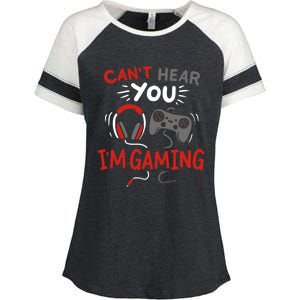 Can't Hear You I'm Gaming Funny Gift For Gamers Gift Enza Ladies Jersey Colorblock Tee