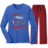 Can't Hear You I'm Gaming Funny Gift For Gamers Gift Women's Long Sleeve Flannel Pajama Set 