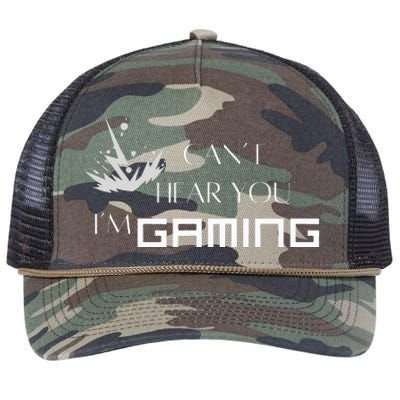 Can’T Hear You I’M Gaming Perfect For Gamers Retro Rope Trucker Hat Cap