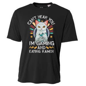 CanT Hear You IM Gaming Video Gamer Ramen Cat Cooling Performance Crew T-Shirt