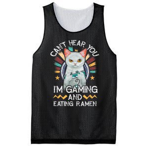 CanT Hear You IM Gaming Video Gamer Ramen Cat Mesh Reversible Basketball Jersey Tank