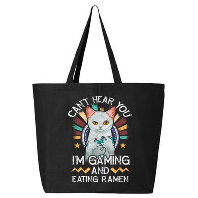 CanT Hear You IM Gaming Video Gamer Ramen Cat 25L Jumbo Tote