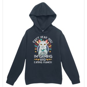 CanT Hear You IM Gaming Video Gamer Ramen Cat Urban Pullover Hoodie