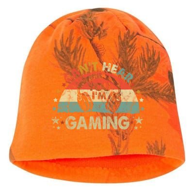 Can't Hear You I'm Gaming Funny Vintage Gamer Gift Headset Funny Gift Kati - Camo Knit Beanie