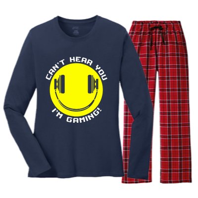 Cant Hear You Im Gaming Women's Long Sleeve Flannel Pajama Set 