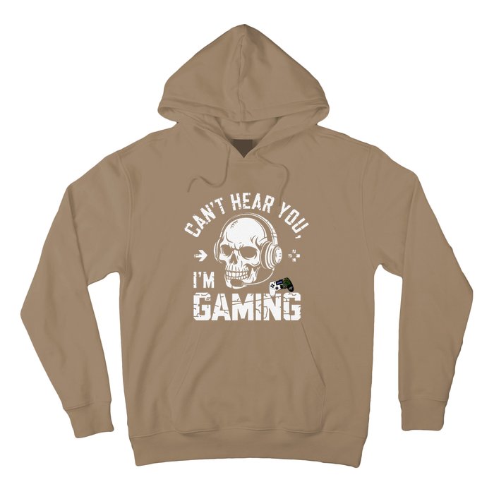 CanT Hear You IM Gaming Skull Funny Gamer Headset Art Hoodie