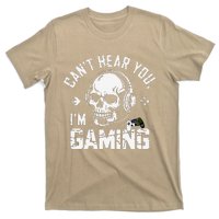 CanT Hear You IM Gaming Skull Funny Gamer Headset Art T-Shirt