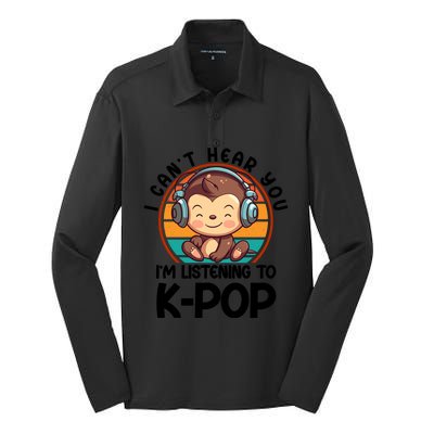 CanT Hear You IM Listening Kpop Merchandise Monkey Great Gift Silk Touch Performance Long Sleeve Polo