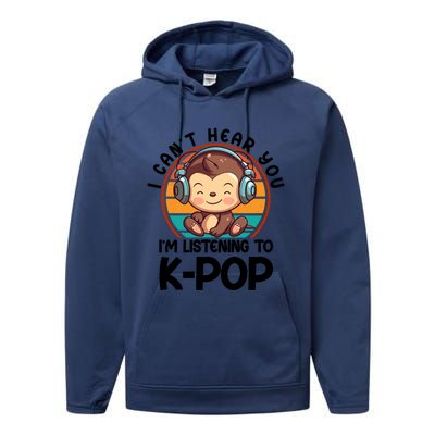 CanT Hear You IM Listening Kpop Merchandise Monkey Great Gift Performance Fleece Hoodie