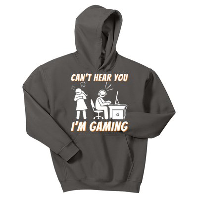 Cant Hear You Im Gaming Funny Video Game Gamer Humor Kids Hoodie