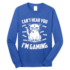 CanT Hear You IM Gaming Funny Gamer Cat Cute Gift Long Sleeve Shirt