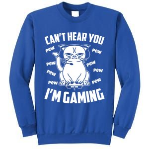 CanT Hear You IM Gaming Funny Gamer Cat Cute Gift Sweatshirt