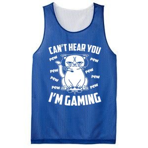 CanT Hear You IM Gaming Funny Gamer Cat Cute Gift Mesh Reversible Basketball Jersey Tank