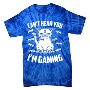 CanT Hear You IM Gaming Funny Gamer Cat Cute Gift Tie-Dye T-Shirt