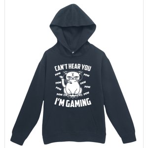 CanT Hear You IM Gaming Funny Gamer Cat Cute Gift Urban Pullover Hoodie