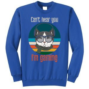 CanT Hear You IM Gaming Funny Cat Gamer Funny Gift Gaming Cute Gift Sweatshirt