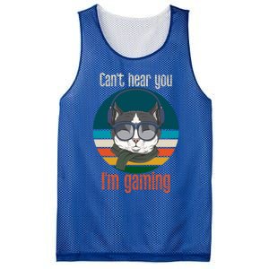 CanT Hear You IM Gaming Funny Cat Gamer Funny Gift Gaming Cute Gift Mesh Reversible Basketball Jersey Tank