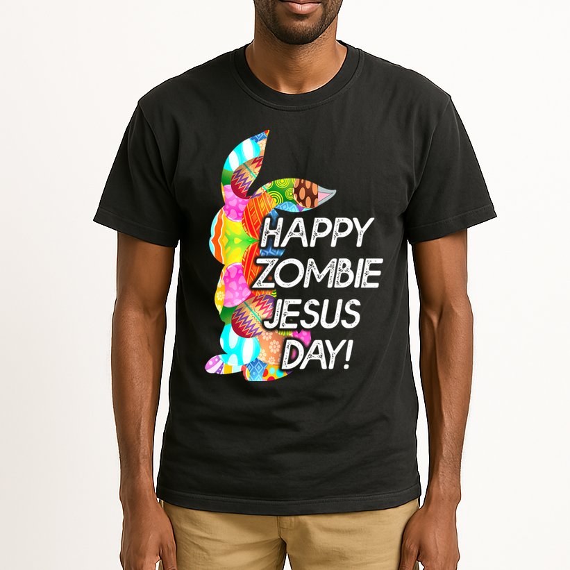 Cute Happy Zombie Jesus Day Easter Bunny For Men Women Tall T-Shirt