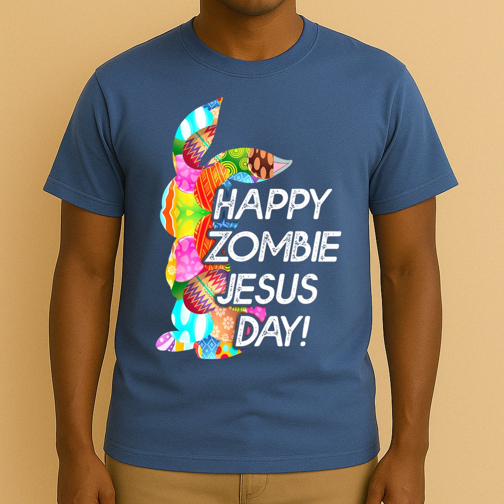 Cute Happy Zombie Jesus Day Easter Bunny For Men Women T-Shirt