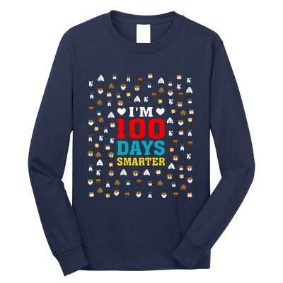 Cute Im 100 Days Smarter Dog Heads 100th Day Of School Long Sleeve Shirt