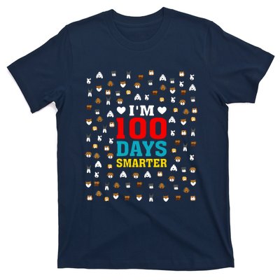 Cute Im 100 Days Smarter Dog Heads 100th Day Of School T-Shirt