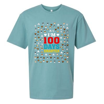 Cute Im 100 Days Smarter Dog Heads 100th Day Of School Sueded Cloud Jersey T-Shirt