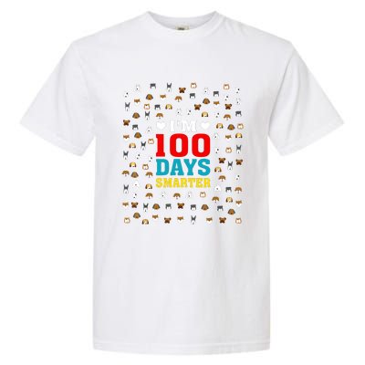 Cute Im 100 Days Smarter Dog Heads 100th Day Of School Garment-Dyed Heavyweight T-Shirt