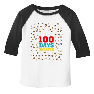 Cute Im 100 Days Smarter Dog Heads 100th Day Of School Toddler Fine Jersey T-Shirt