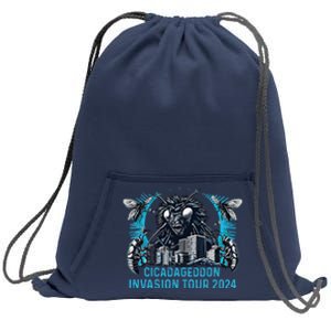 Cicadageddon Invasion 2024 Back Brood Xix & Xiii Sweatshirt Cinch Pack Bag