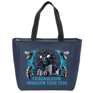 Cicadageddon Invasion 2024 Back Brood Xix & Xiii Zip Tote Bag