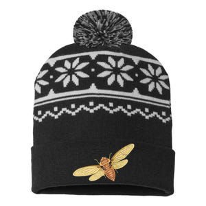 Cicada Insect 2024 USA-Made Snowflake Beanie