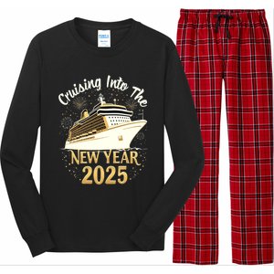 Cruising Into 2025 New Years Eve Cruise Vacation Matching Great Gift Long Sleeve Pajama Set