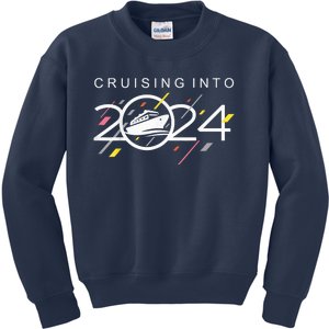 Cruising Into 2024 - New Years Cruise - Family Cruise 2024 Kids Sweatshirt