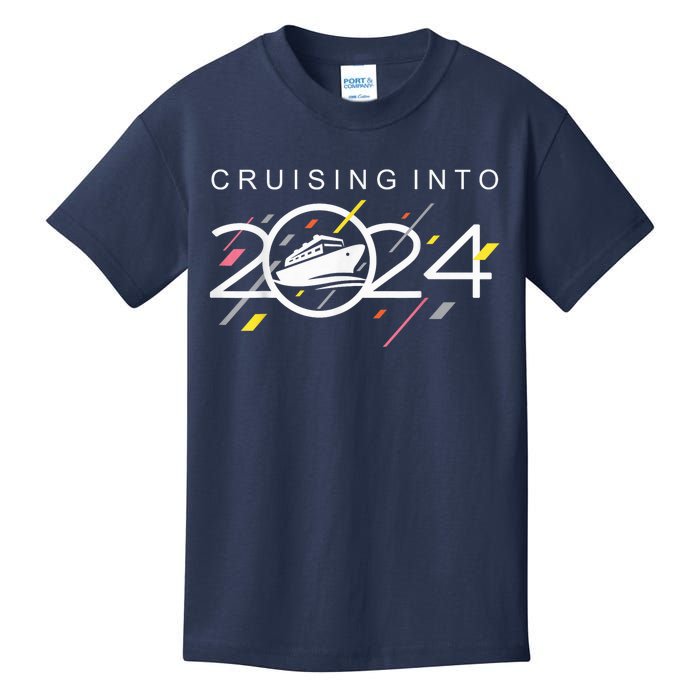 Cruising Into 2024 - New Years Cruise - Family Cruise 2024 Kids T-Shirt