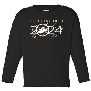 Cruising Into 2024 New Years Cruise Family Cruise 2024 Toddler Long Sleeve Shirt