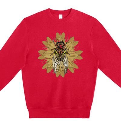 Cicada Insect 2024 Emergence Convergence Retro Premium Crewneck Sweatshirt