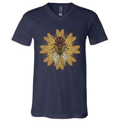 Cicada Insect 2024 Emergence Convergence Retro V-Neck T-Shirt