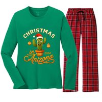 Christmas In 2024 Arizona Women's Long Sleeve Flannel Pajama Set 