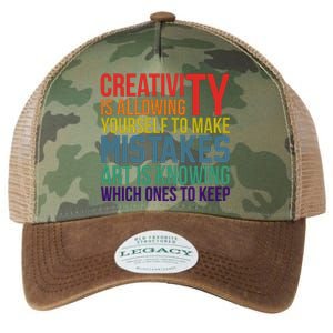 Creativity Is Allowing Yourself To Make Mistakes Art Is Knowing Which Ones Legacy Tie Dye Trucker Hat