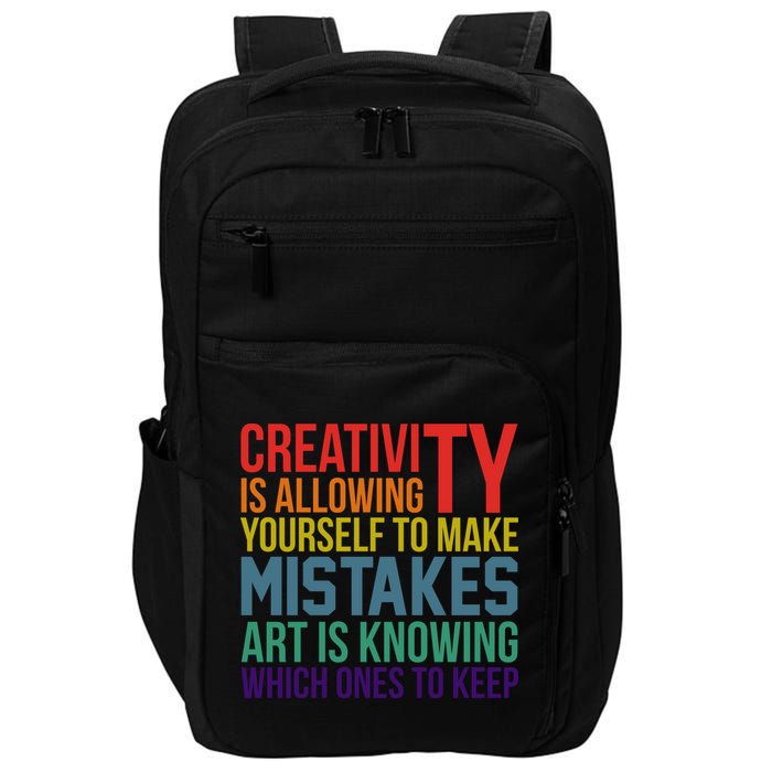 Creativity Is Allowing Yourself To Make Mistakes Art Is Knowing Which Ones Impact Tech Backpack