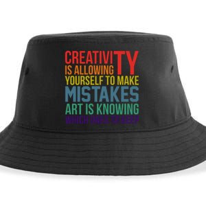 Creativity Is Allowing Yourself To Make Mistakes Art Is Knowing Which Ones Sustainable Bucket Hat