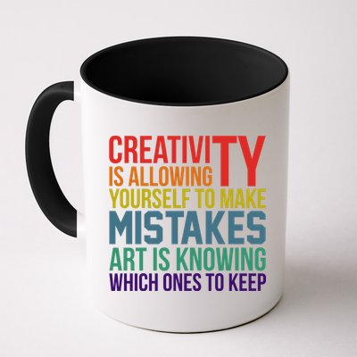 Creativity Is Allowing Yourself To Make Mistakes Art Is Knowing Which Ones Mug