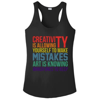 Creativity Is Allowing Yourself To Make Mistakes Art Is Knowing Which Ones Ladies PosiCharge Competitor Racerback Tank