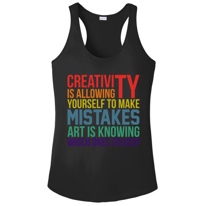 Creativity Is Allowing Yourself To Make Mistakes Art Is Knowing Which Ones Ladies PosiCharge Competitor Racerback Tank