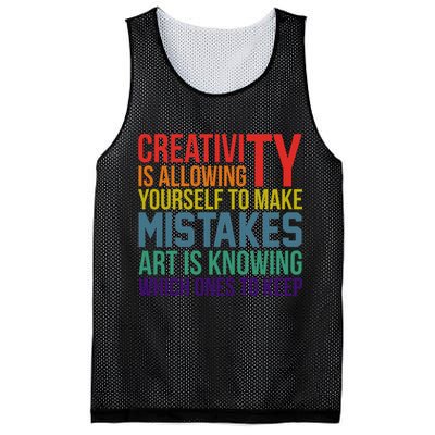 Creativity Is Allowing Yourself To Make Mistakes Art Is Knowing Which Ones Mesh Reversible Basketball Jersey Tank