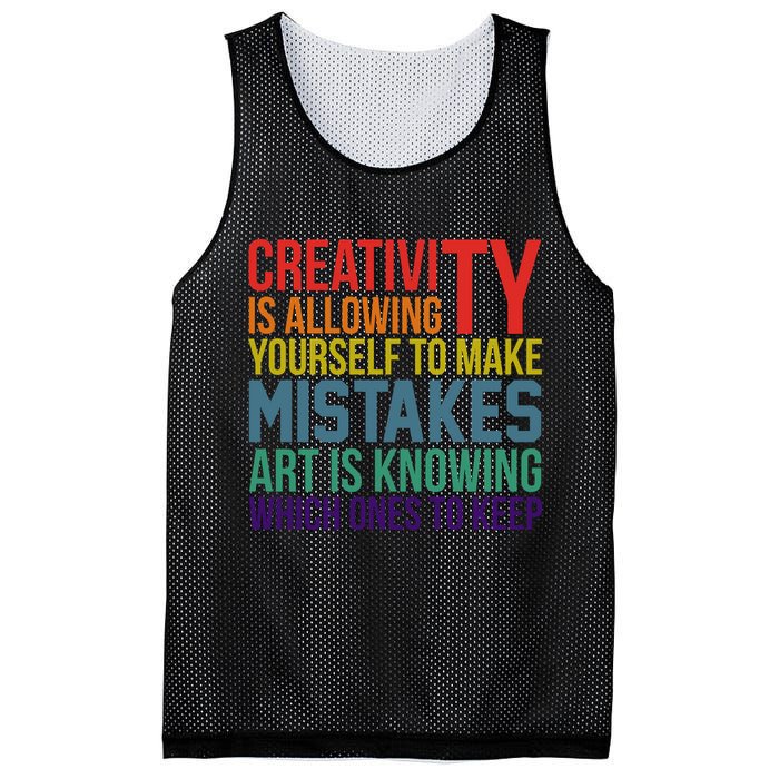 Creativity Is Allowing Yourself To Make Mistakes Art Is Knowing Which Ones Mesh Reversible Basketball Jersey Tank